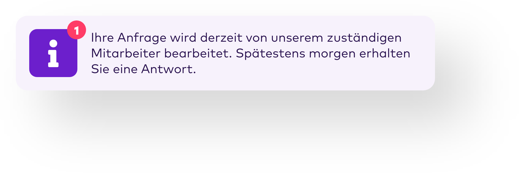 Service-Nachricht über eine eingegangene Bestellung