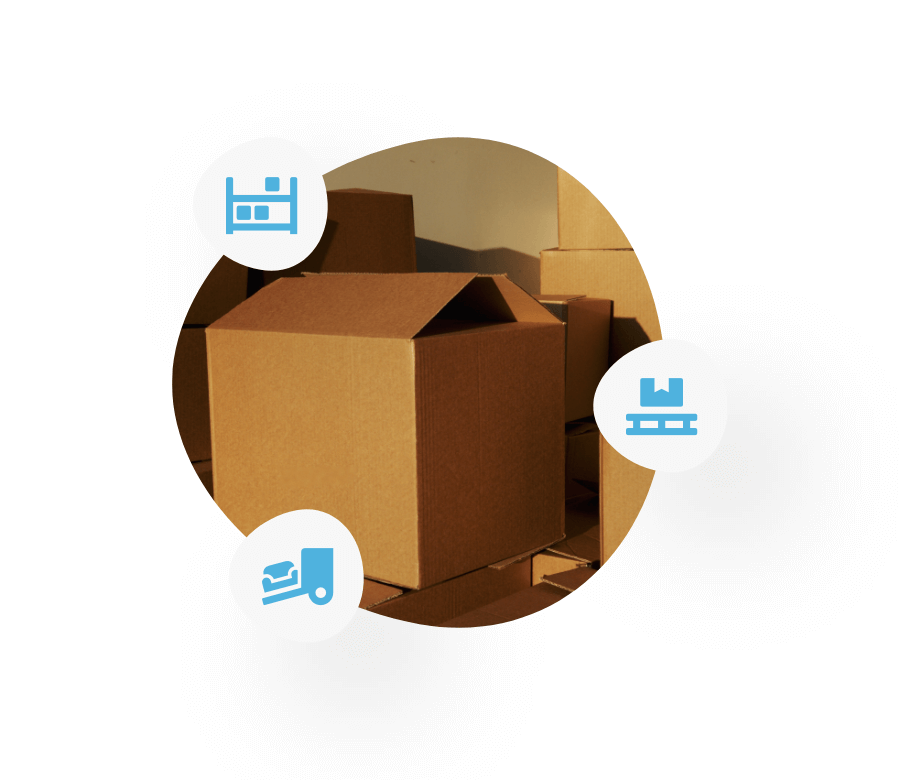 Geöffnete Paket im Lager in Bubble