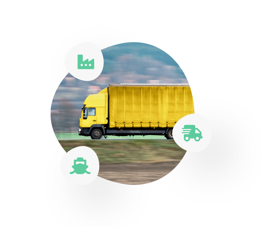 Gelber LKW in Bubble