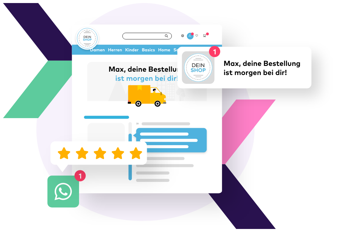Sendungsverfolgung mit Ankündigung für die Lieferung am nächsten Tag