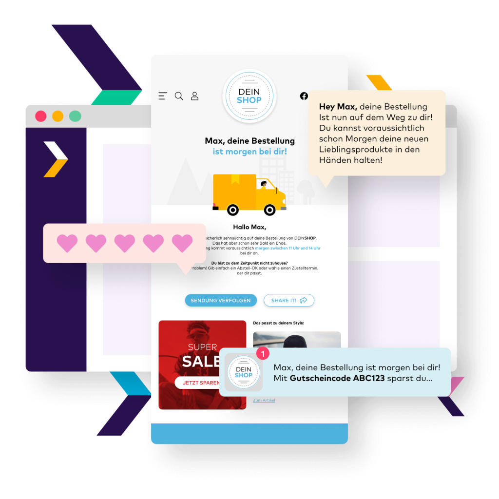 Binde Kunden online  mit personalisierter Versandkommunikation