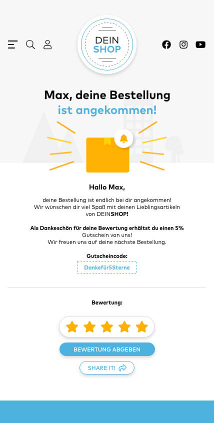 SPEAQ - Feiere die Ankunft der Sendung mit deinen Kunden und erhalte so 5 Sterne Bewertungen im Handumdrehen